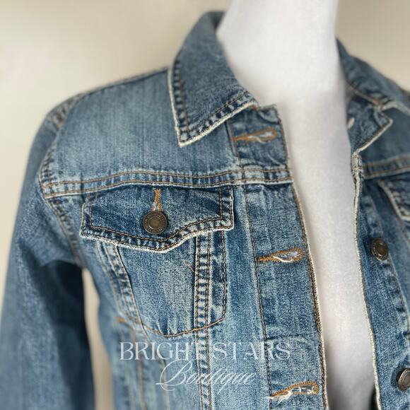 Rare Embroidered Denim Jacket ASO Joey Potter Dawsons Creek Vintage Casual - Picture 7 of 8